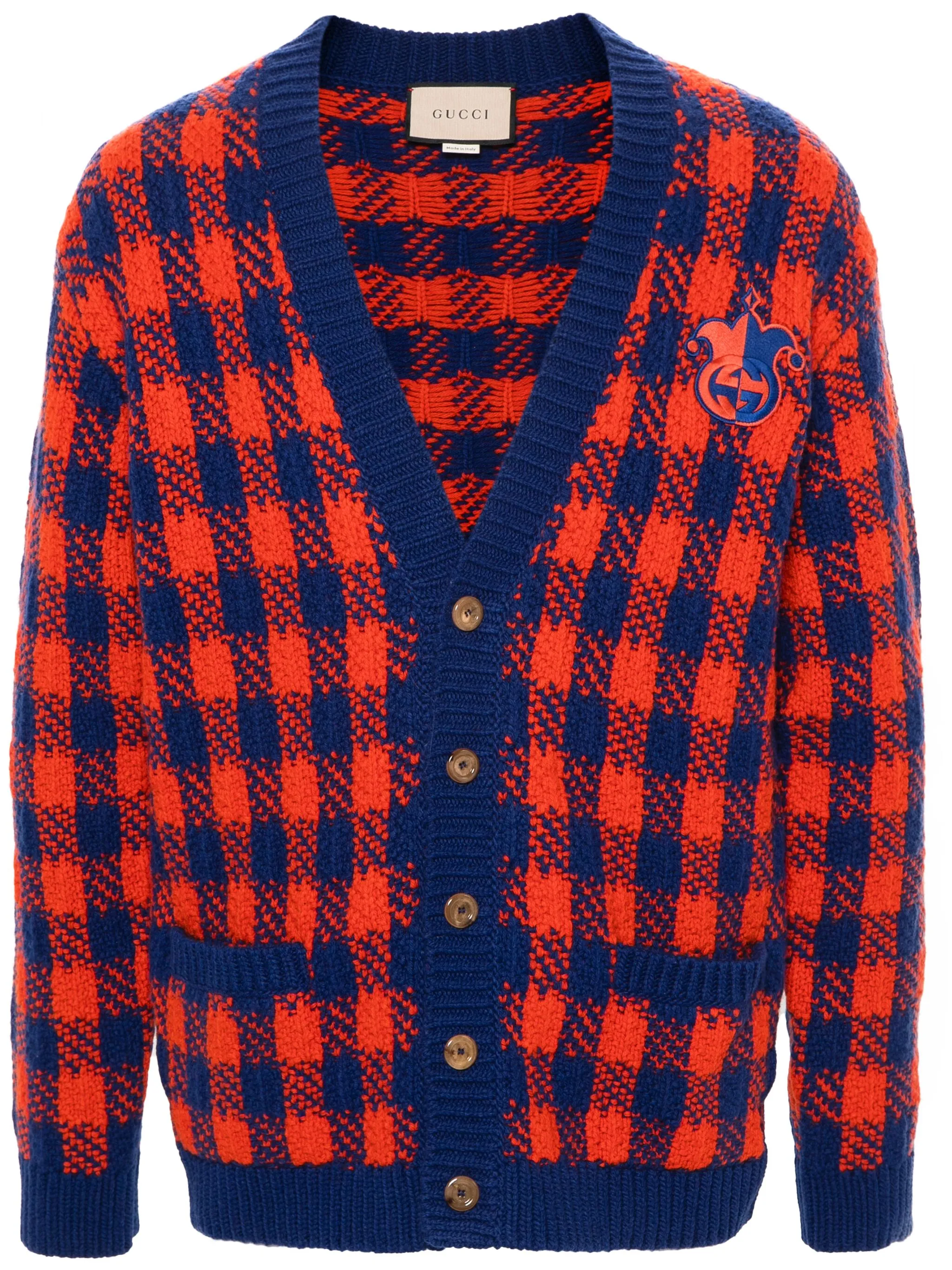 

Шерстяной кардиган с логотипом Interlocking G Gucci, оранжевый
