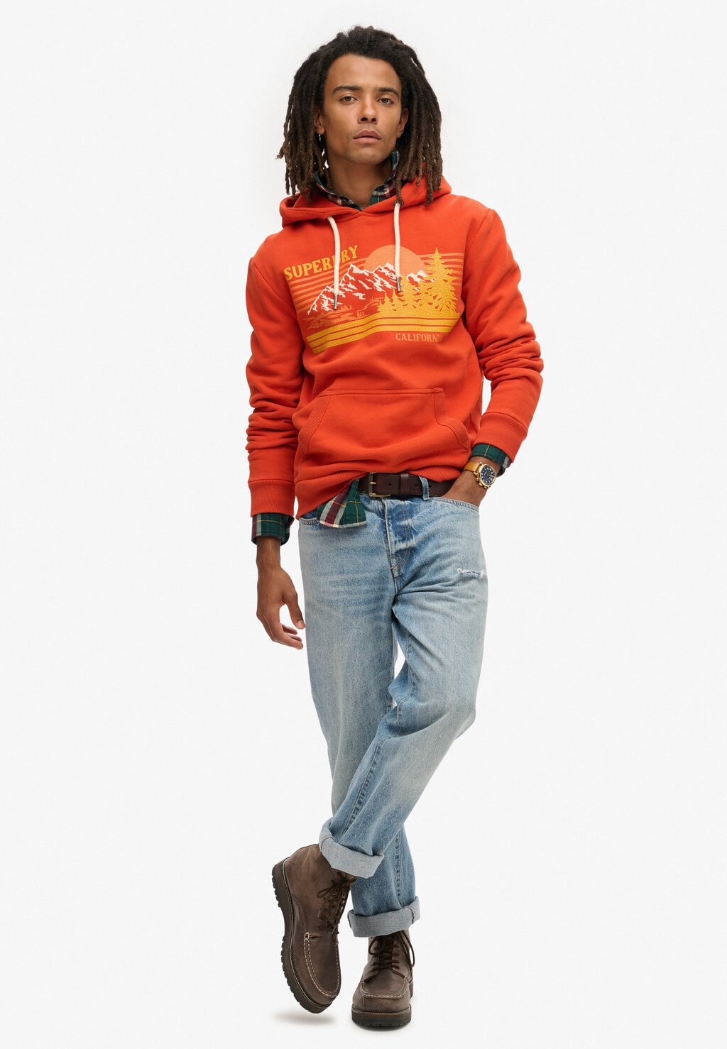 Толстовка с капюшоном OUTDOOR GRAPHIC STRIPE Superdry, оранжевый — фото 4