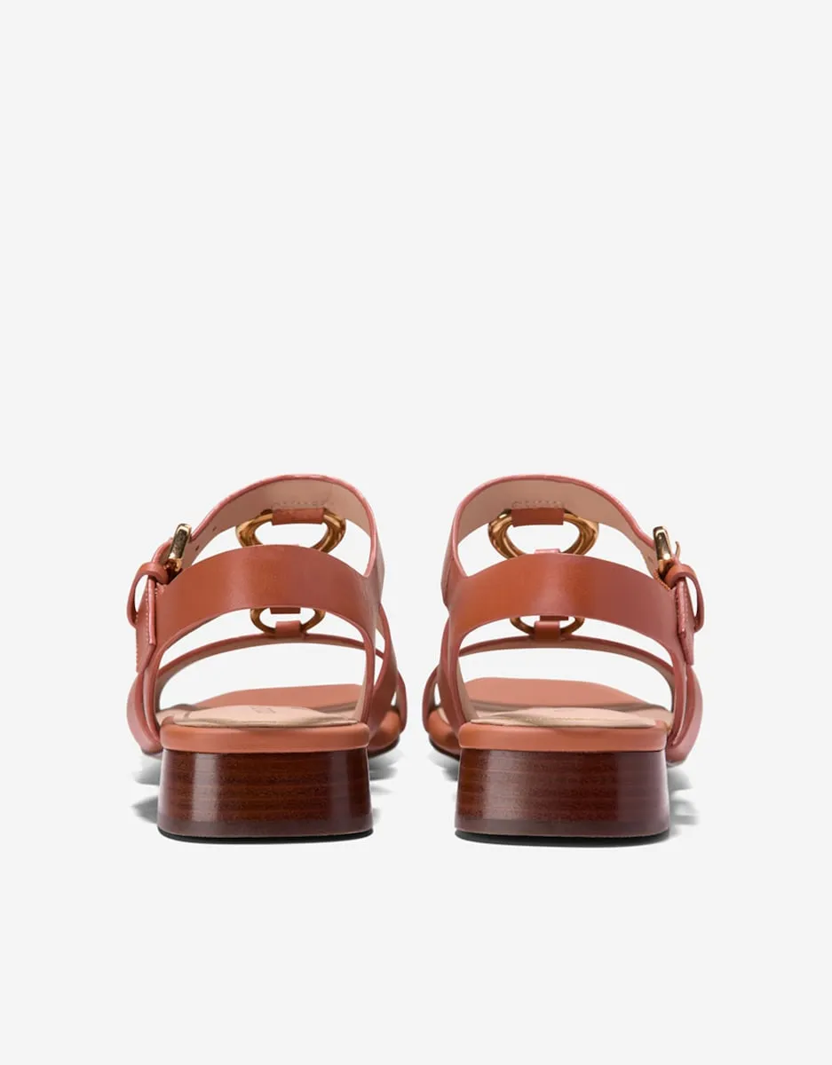 Женские сандалии на каблуке из натуральной кожи Cole Haan, коричневый — фото 4