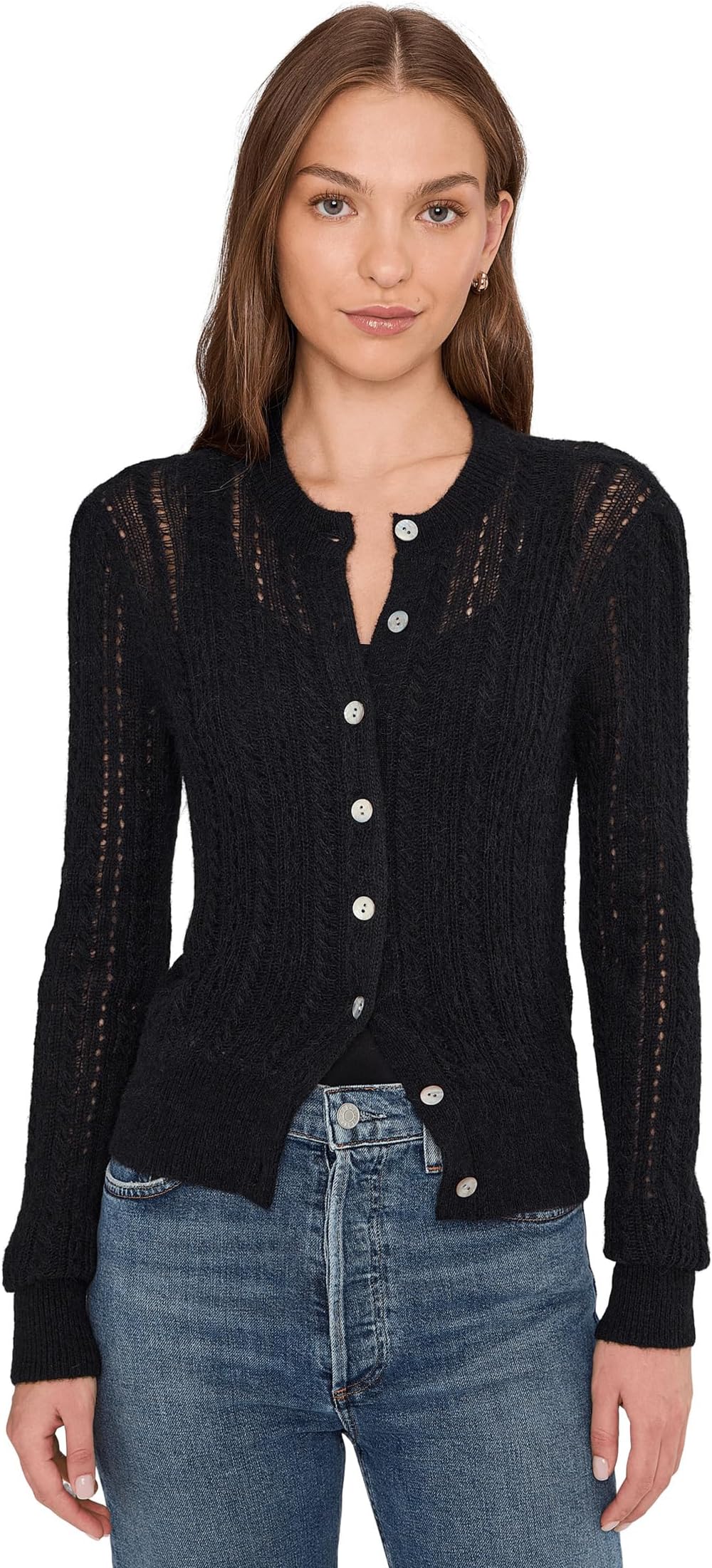 

Свитер Madewell Women's Alpaca Pointelle Leland Cardigan, Navy