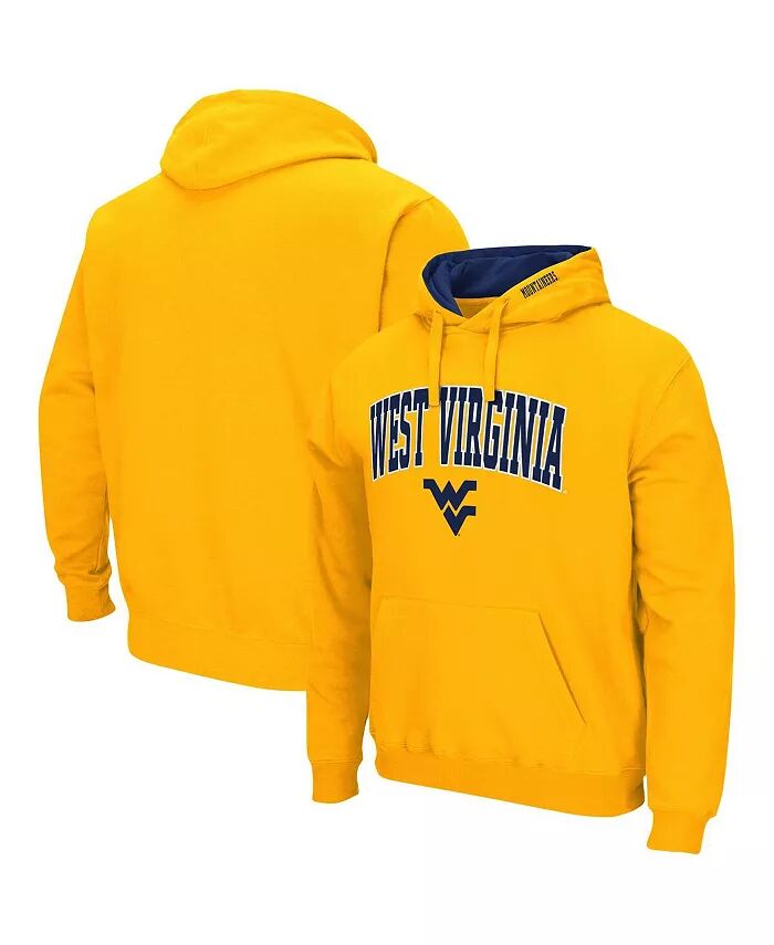 

Мужская толстовка с капюшоном золотистого цвета West Virginia Mountaineers Arch and Logo 3.0 Colosseum