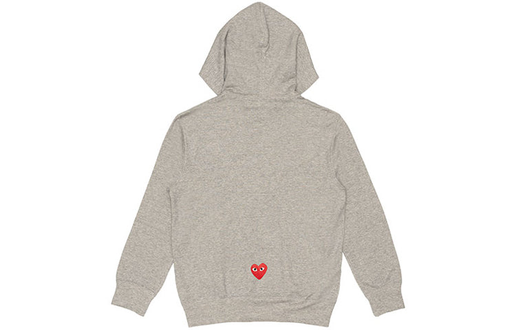 Худи (WMNS) COMME des GARCONS PLAY x CDG Logo Drawstring Hoodie 'Grey', серый — фото 2