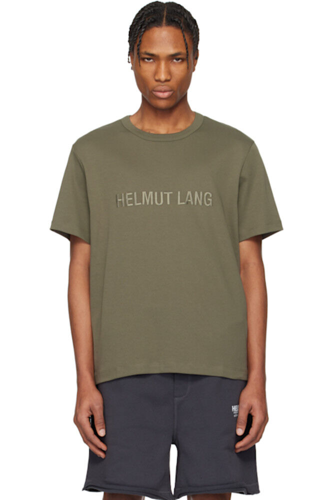 

Футболка цвета хаки с логотипом Helmut Lang
