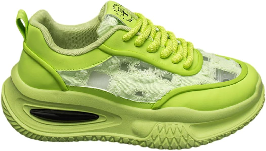 

Мужские дышащие удобные кроссовки с шнуровкой, однотонные, низкие, для прогулок, повседневные, на платформе с эффектом увеличения роста Lexamen, зеленый