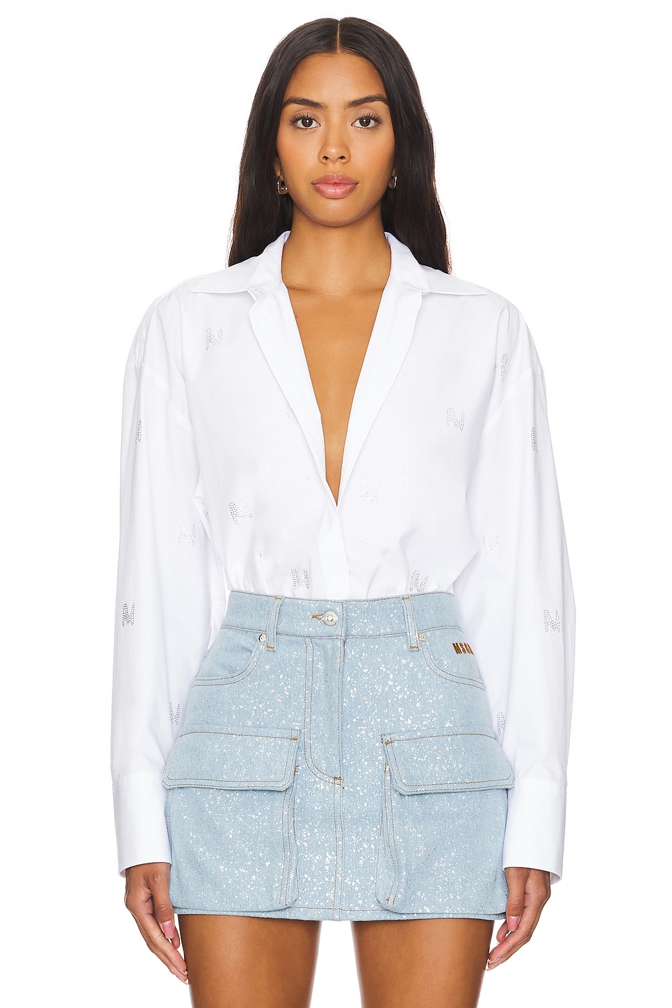

Футболка с логотипом crystal Msgm, белый