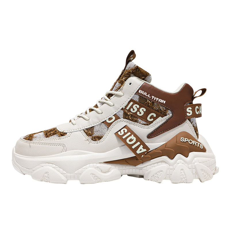 

GONG NIU JU REN Антискользящие износостойкие массивные кроссовки унисекс бежево-коричневые, цвет Beige Brown