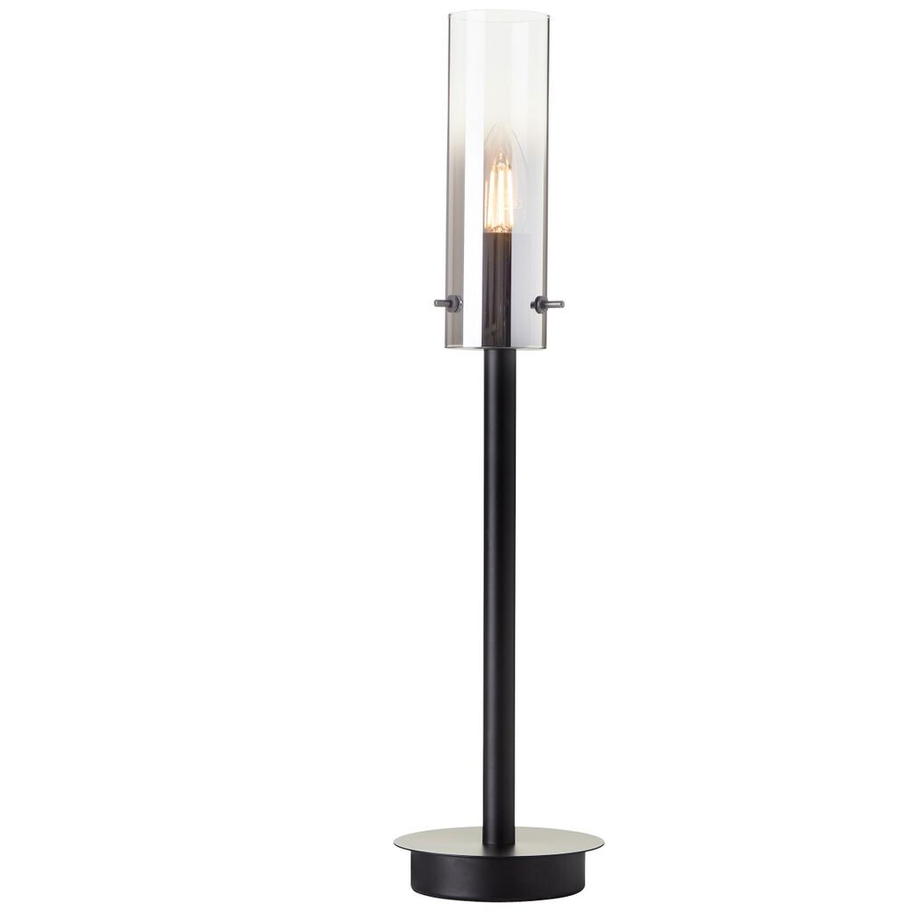 

Brilliant Lamp Glasini Настольная лампа 44см черный матовый/дымчатое стекло алюминий черный 1x C35, E14, 25 Вт