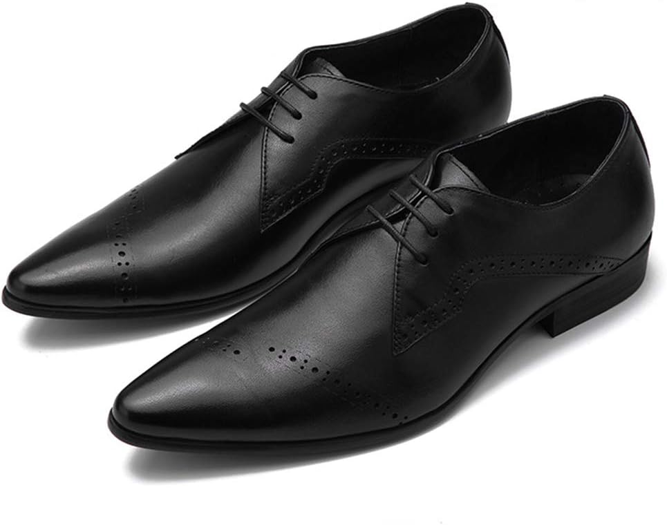 

Мужские кожаные деловые туфли, повседневные туфли для банкета и вечеринки на шнуровке, офисные и туфли, черные - 41/UK 7.5/US 8 Grvpm