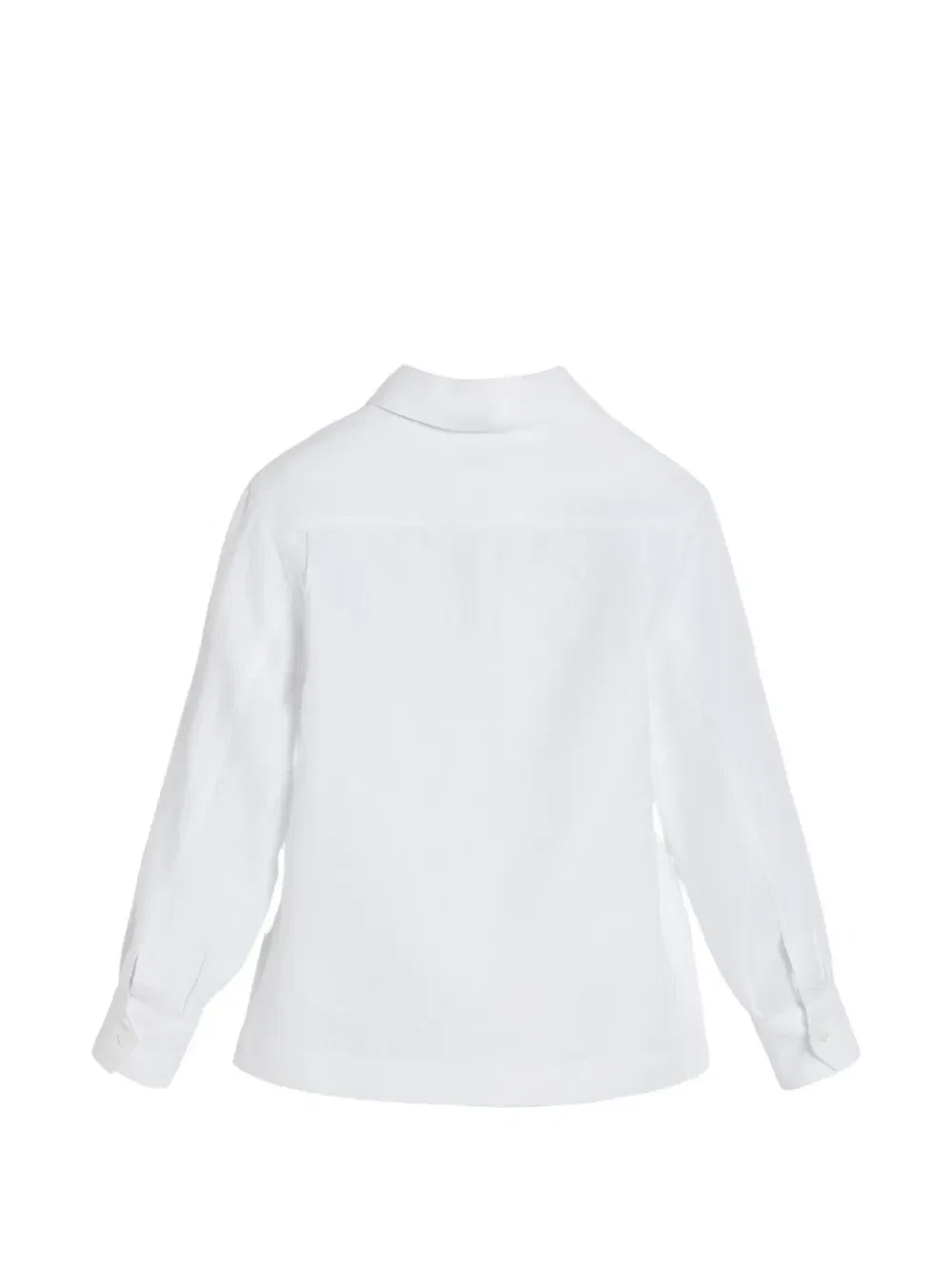 Рубашка Guayabera из льна, пеньки и хлопка Brunello Cucinelli Kids, белый — фото 2