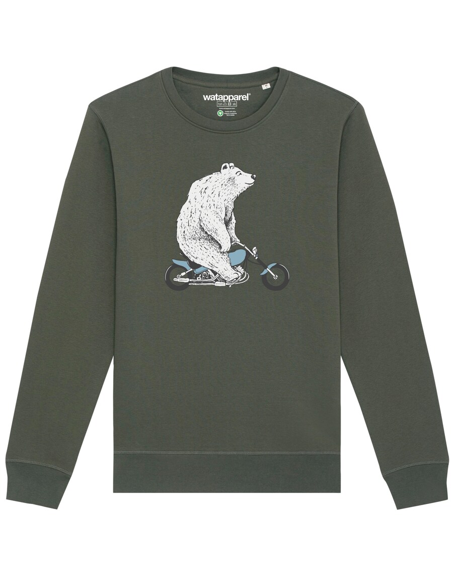 

Свитер Watapparel Sweatshirt Bär auf Bike, хаки