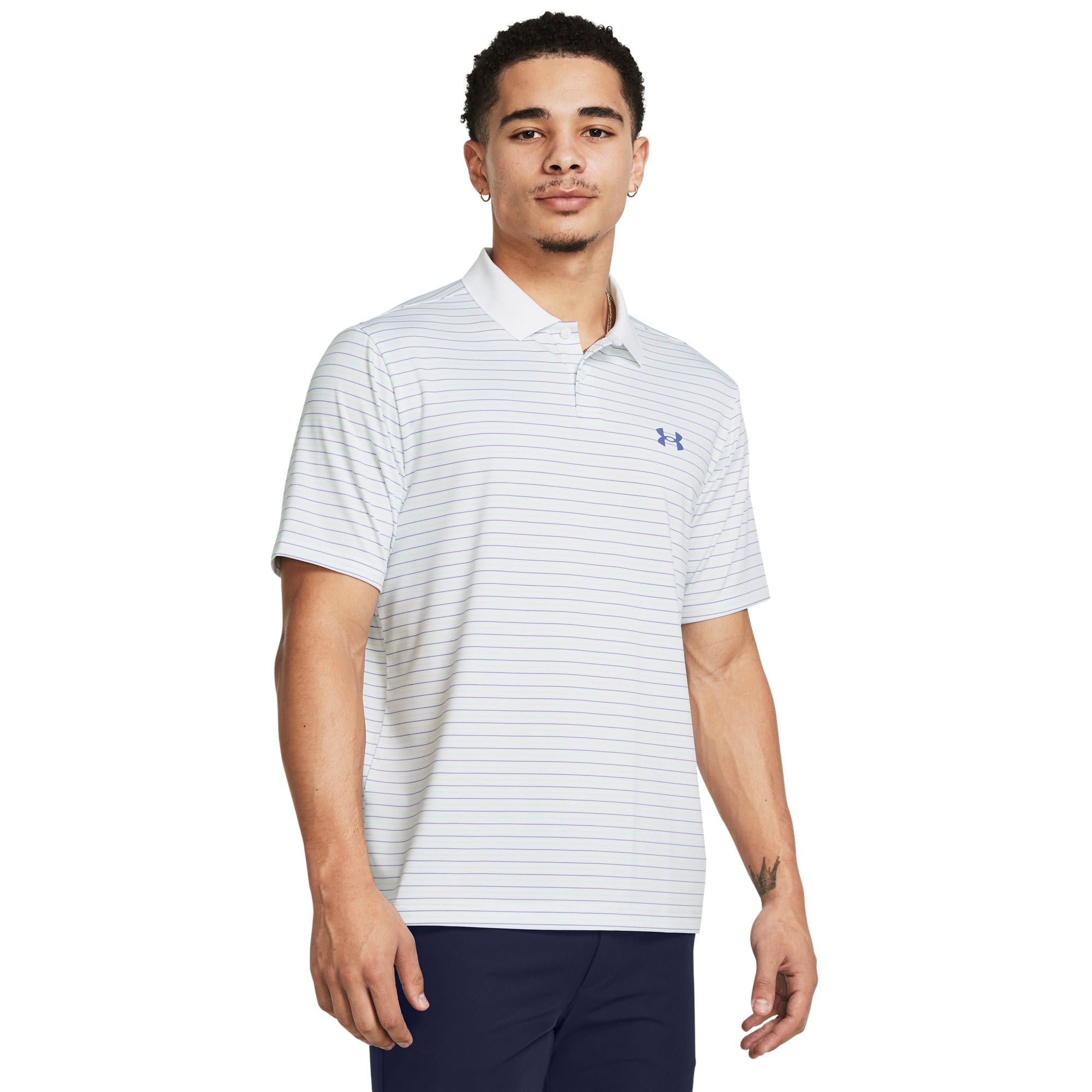 

Поло Under Armour Golf Performance 3.0 Novelty Polo, цвет White/Matrix Green/Starlight
