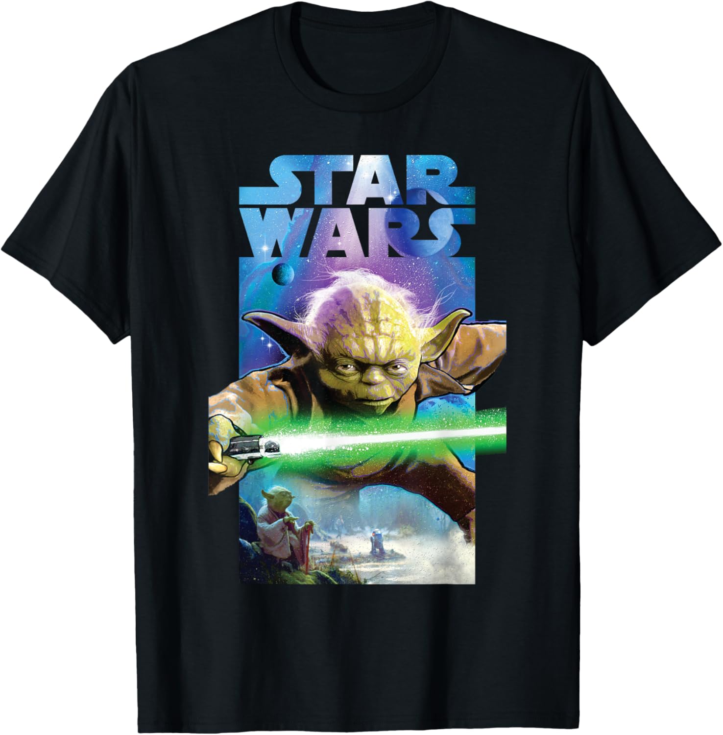 

Футболка с постером Йоды из «Звездных войн», черная Star Wars