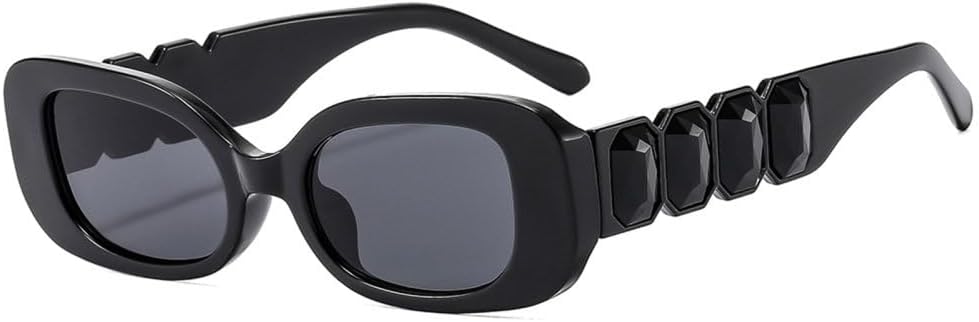 

MUTYNE Модные солнцезащитные очки прямоугольной формы для женщин и мужчин, ретро-очки в квадратной оправе, модные солнцезащитные очки с защитой от УФ-излучения UV400, Black