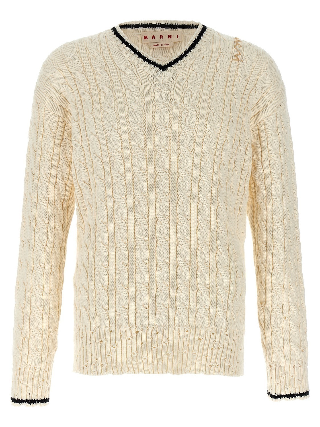 

Свитер с V-образным вырезом Marni, белый