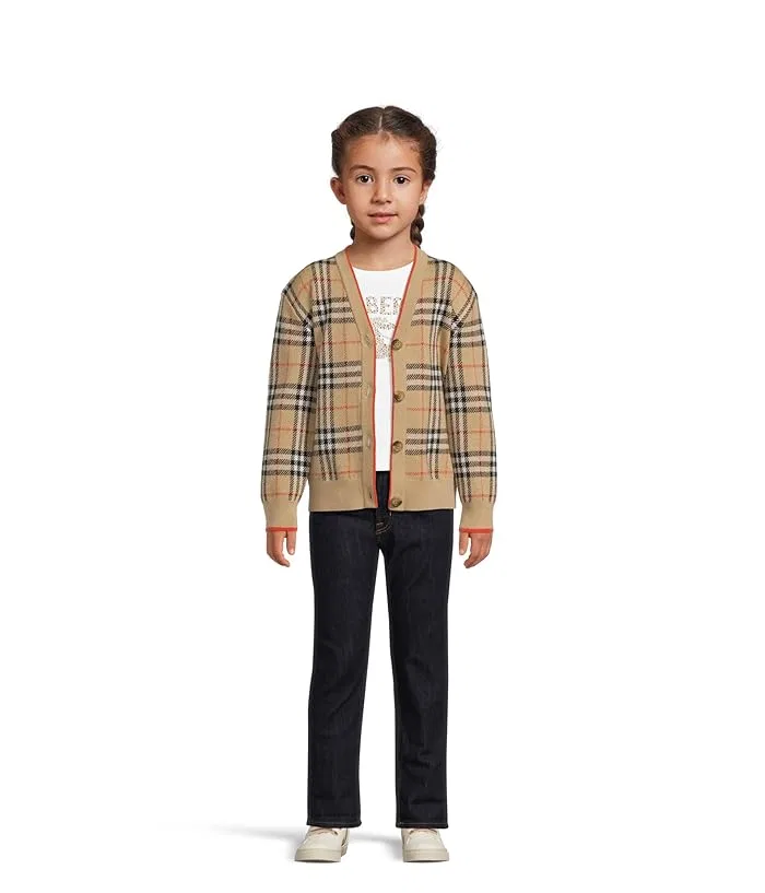 Свитер с шахматным принтом Graham Burberry Kids, Sand IP Check — фото 4