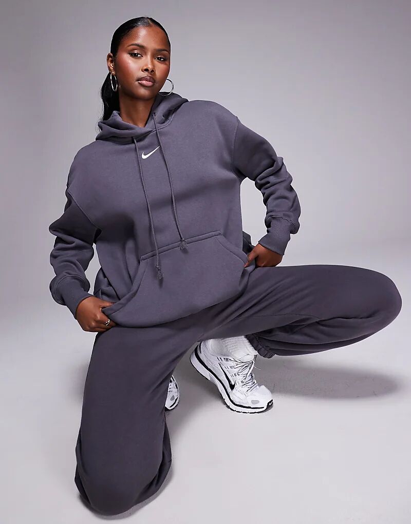 

Толстовка свободного кроя Nike Phoenix Fleece темно-серого цвета
