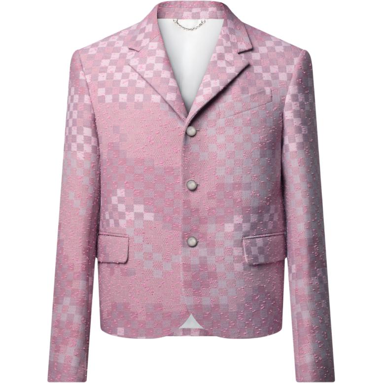 

LOUIS VUITTON Короткий жакет из твида с камуфляжным узором, Pink