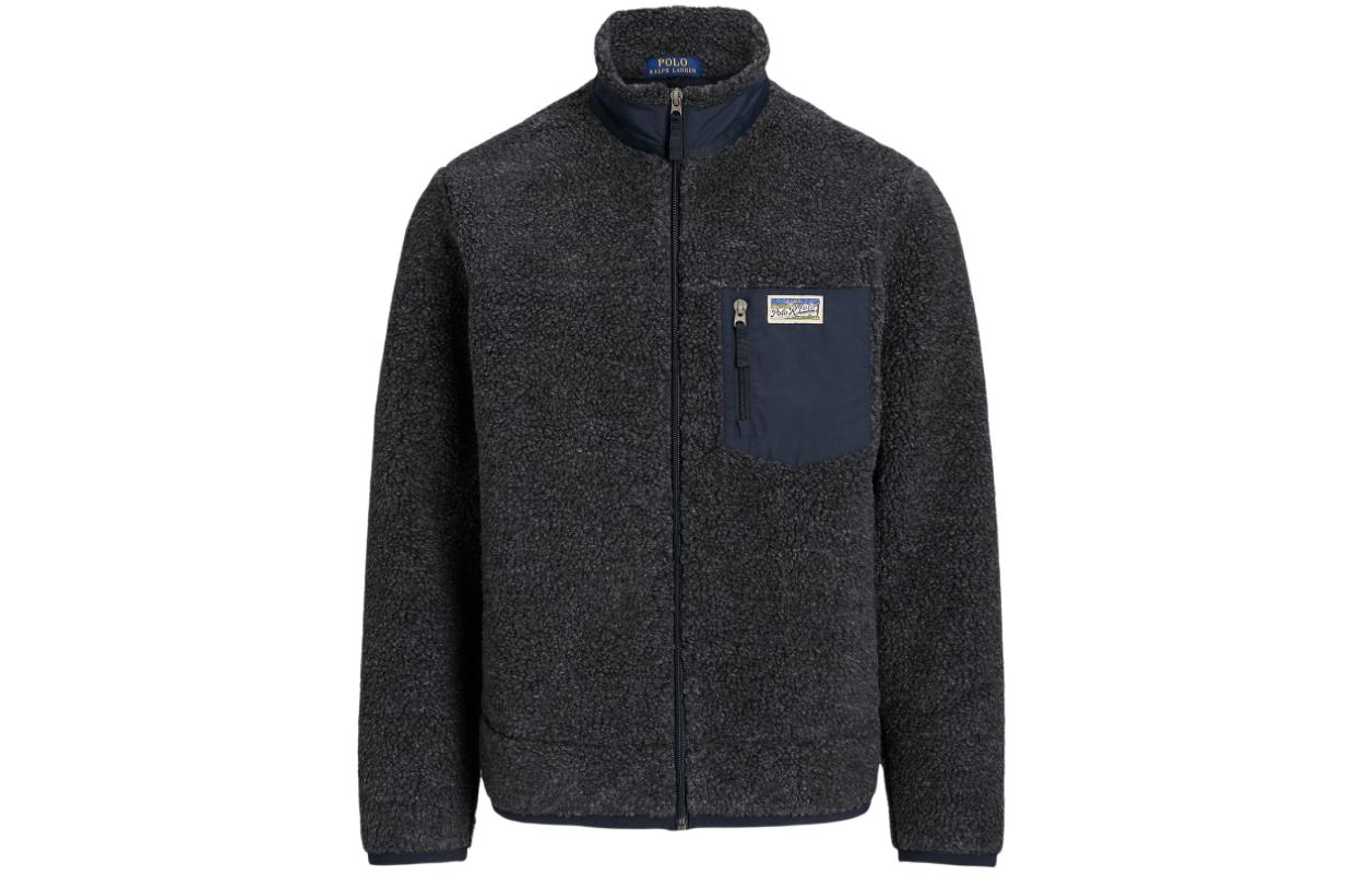 Polo Ralph Lauren Кардиган с высоким воротником и эффектом щетки, Dark Blue — фото 3