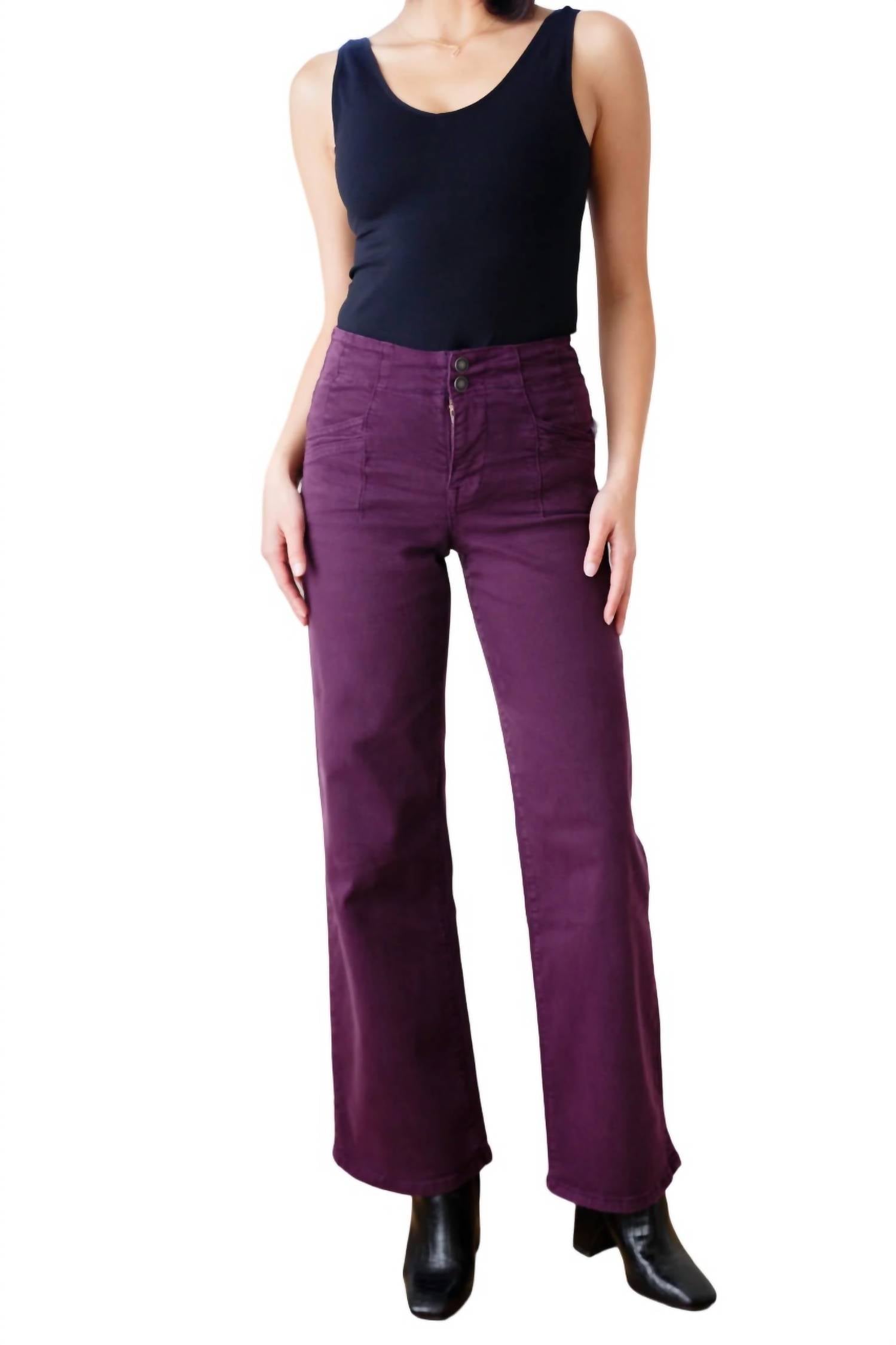 

Джинсы Petunia High Rise Wide Leg в цвете Plum mica denim