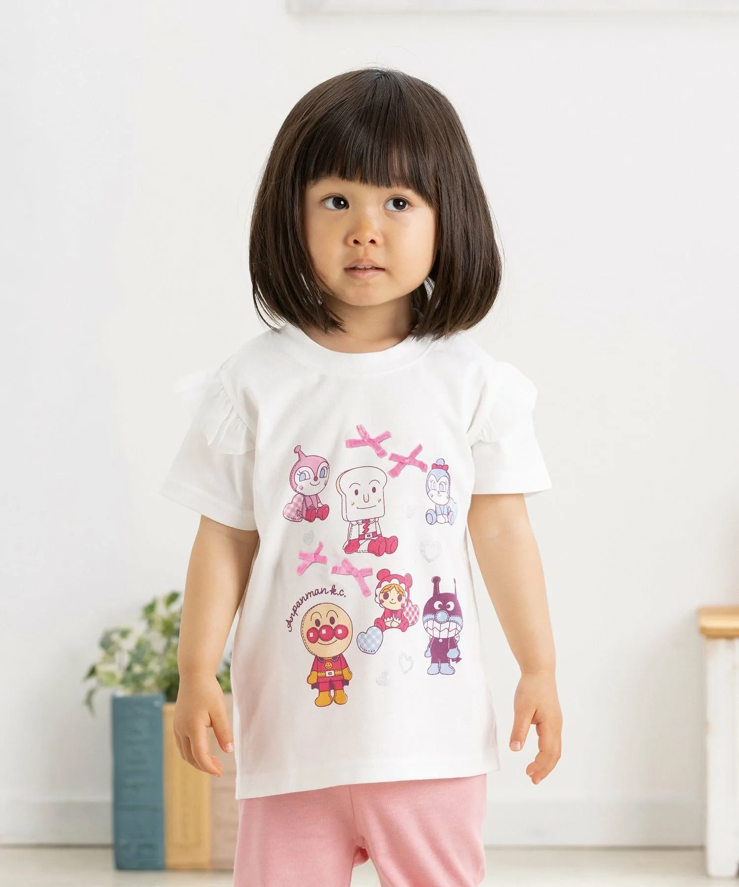 Футболка с коротким рукавом и плюшевой игрушкой APKC/(K) Anpanman Kids Collection, Off-white