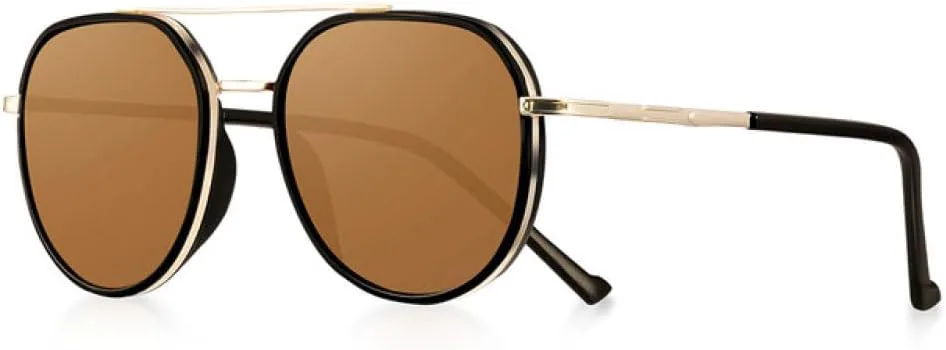 

Круглые солнцезащитные очки 2027 года для женщин, модный тренд, для альпинизма, путешествий, ретро, ​​для вождения, рыбалки, женские, UV400 MTZJH, C5 Gold Brown