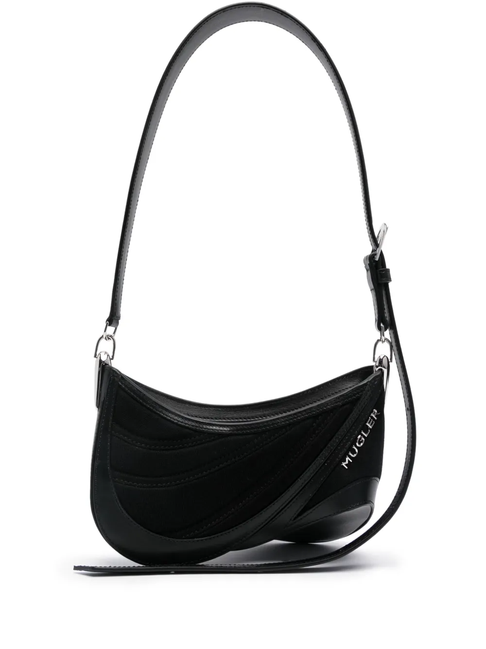 

Сумка через плечо с рельефной спиралью Curve 01 Mugler, черный