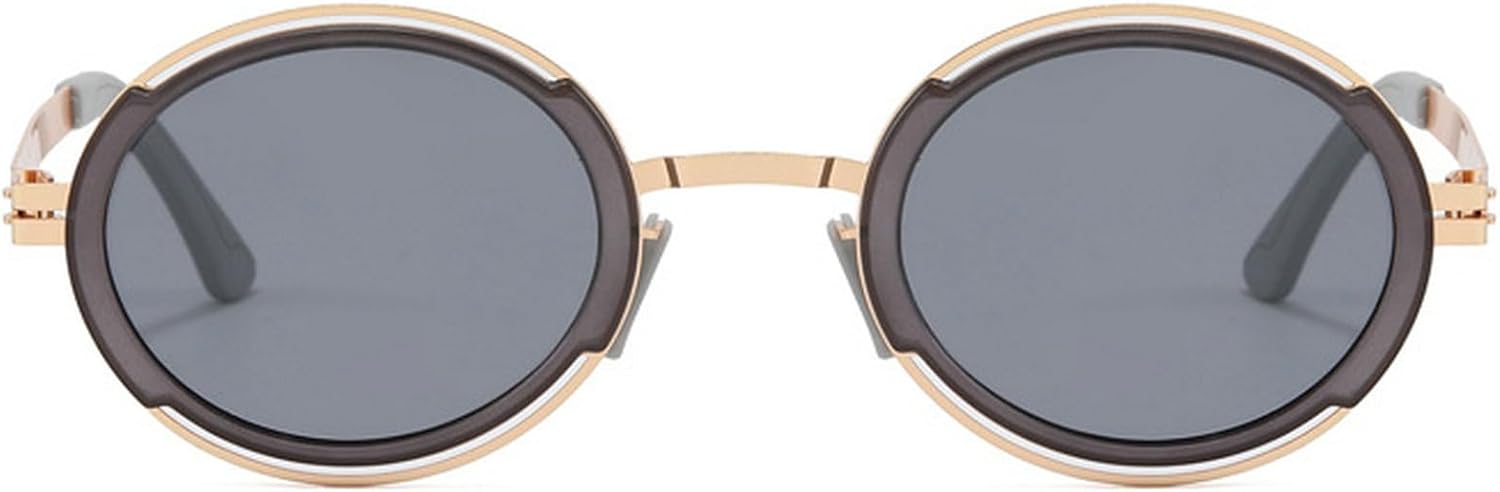 

Модные солнцезащитные очки в маленькой круглой оправе для мужчин, ретро-очки с поляризованными линзами для женщин, защита от УФ-излучения, мужские панк-очки mincl, Gray