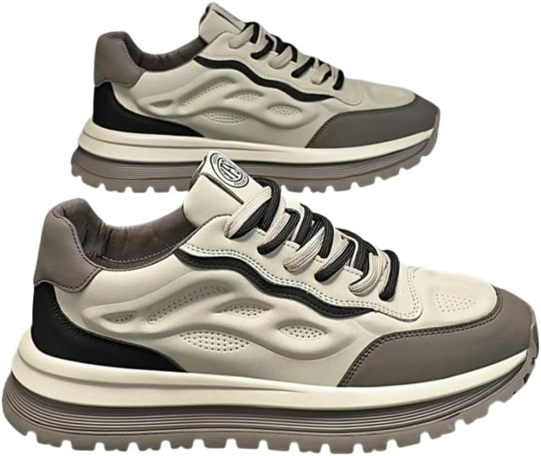 

Мужские повседневные модные спортивные кроссовки - с толстой подошвой, прочные и удобные мужские спортивные кроссовки Clolinde, бежевый