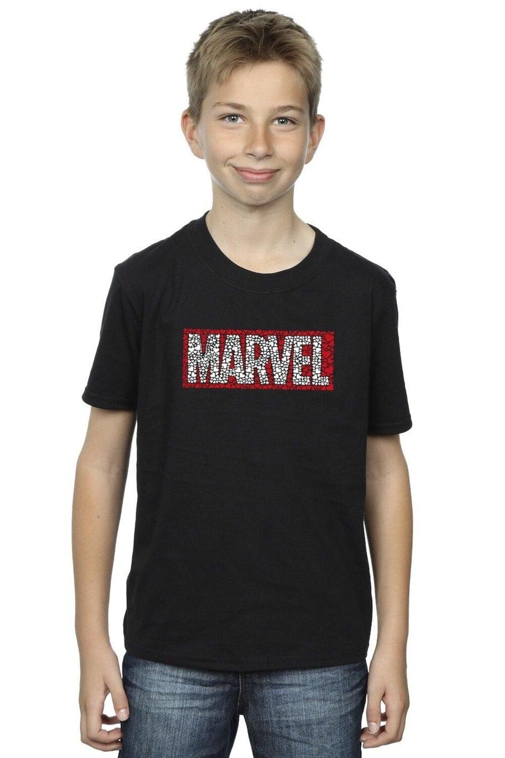 

Футболка с логотипом Comics Hearts Marvel, черный