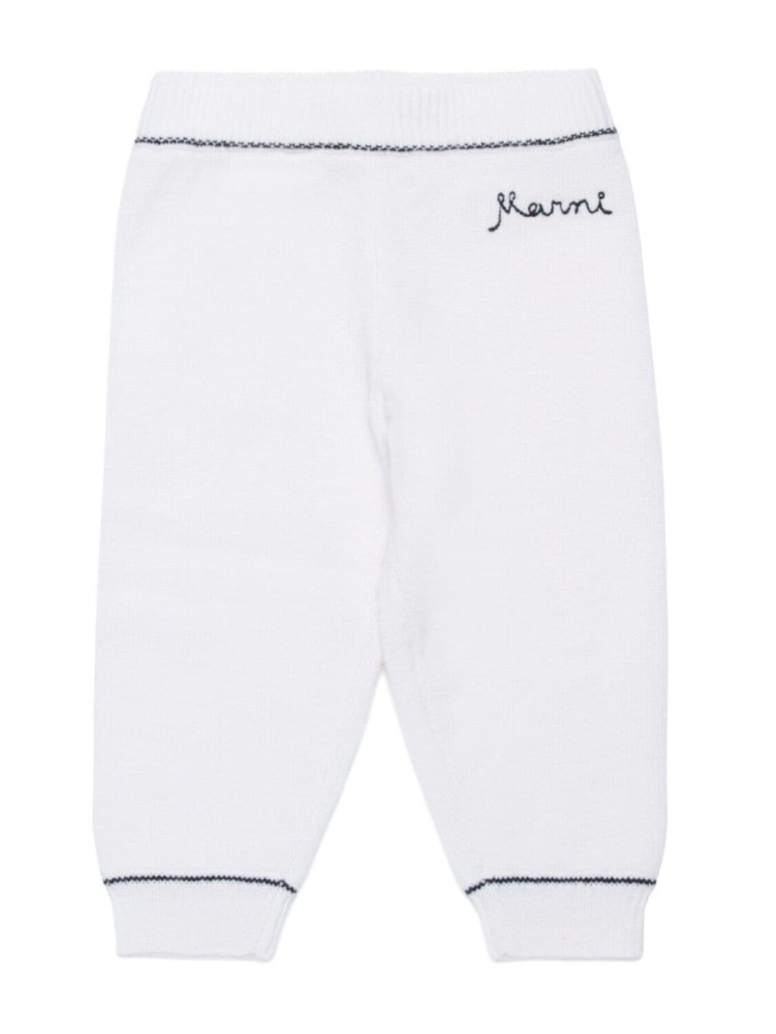 

Marni Kids зауженные спортивные брюки с вышитым логотипом, белый
