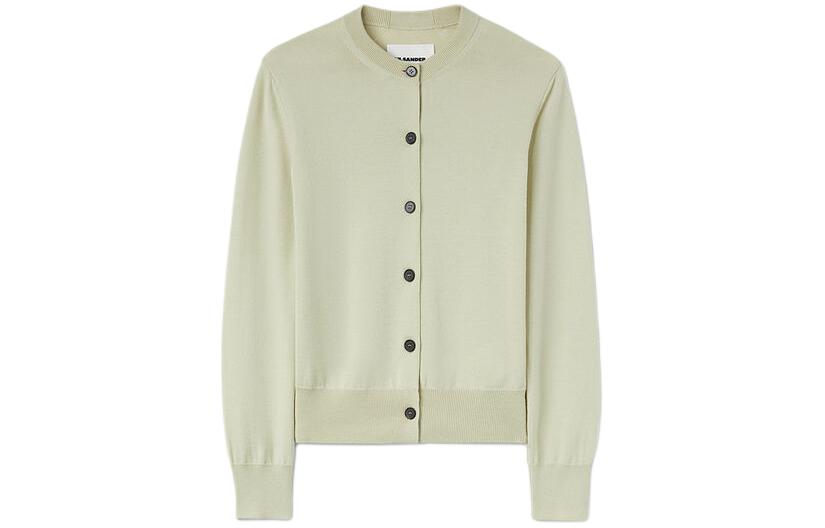 

Кардиган из шерсти с круглым вырезом JIL SANDER, зеленый