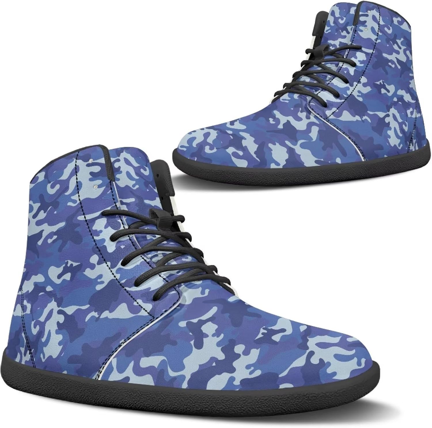 

Мужские широкие кроссовки для ходьбы, легкие, нескользящие, с нулевым перепадом высоты подошвы, высокие, повседневные, плоские, для путешествий и работы, размеры 5-14 Qoiuvncy, синий