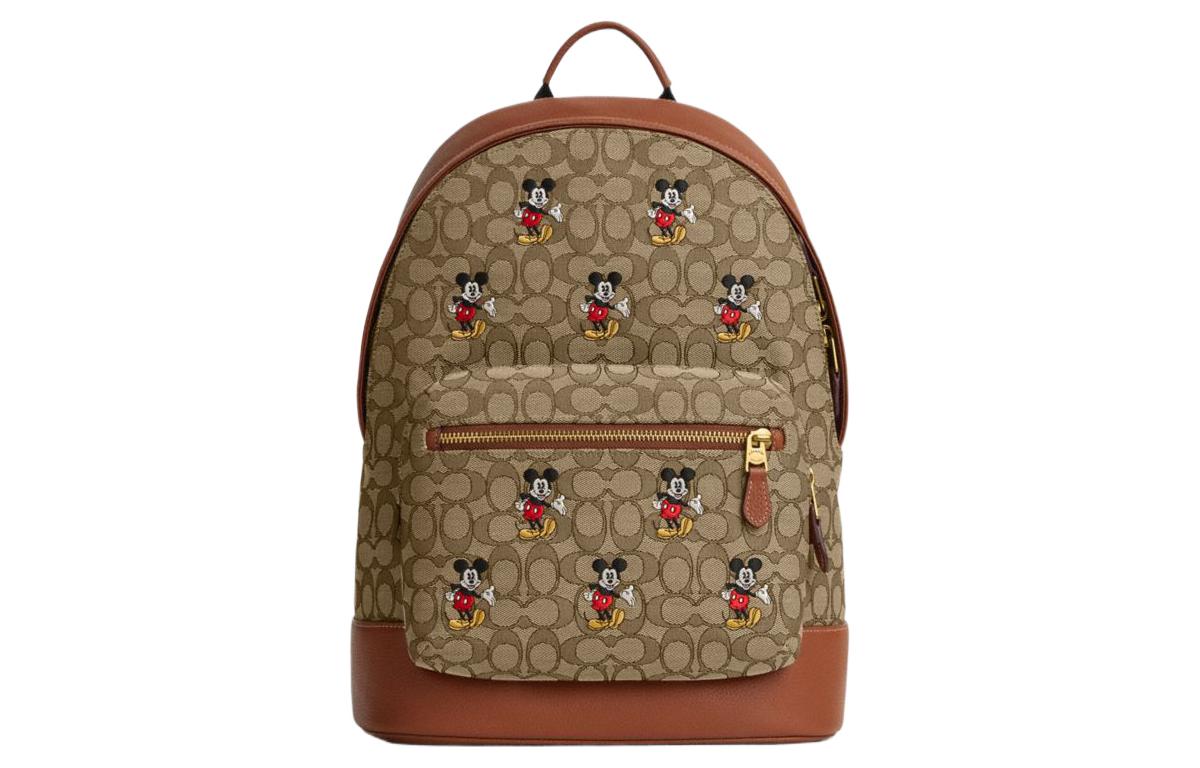 

COACH Рюкзак из ткани и кожи от X Disney Collaboration, большой размер, унисекс, цвета хаки и коричневого