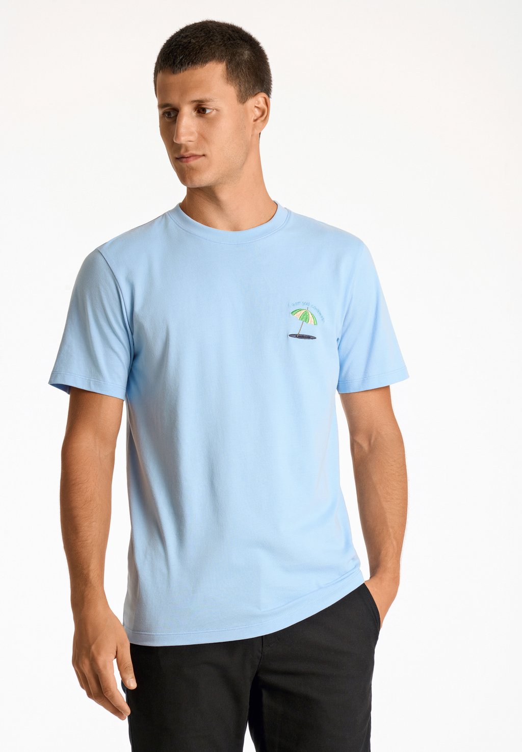 

Футболка с принтом EMBROIDERY TEE Lindbergh, светло-голубой