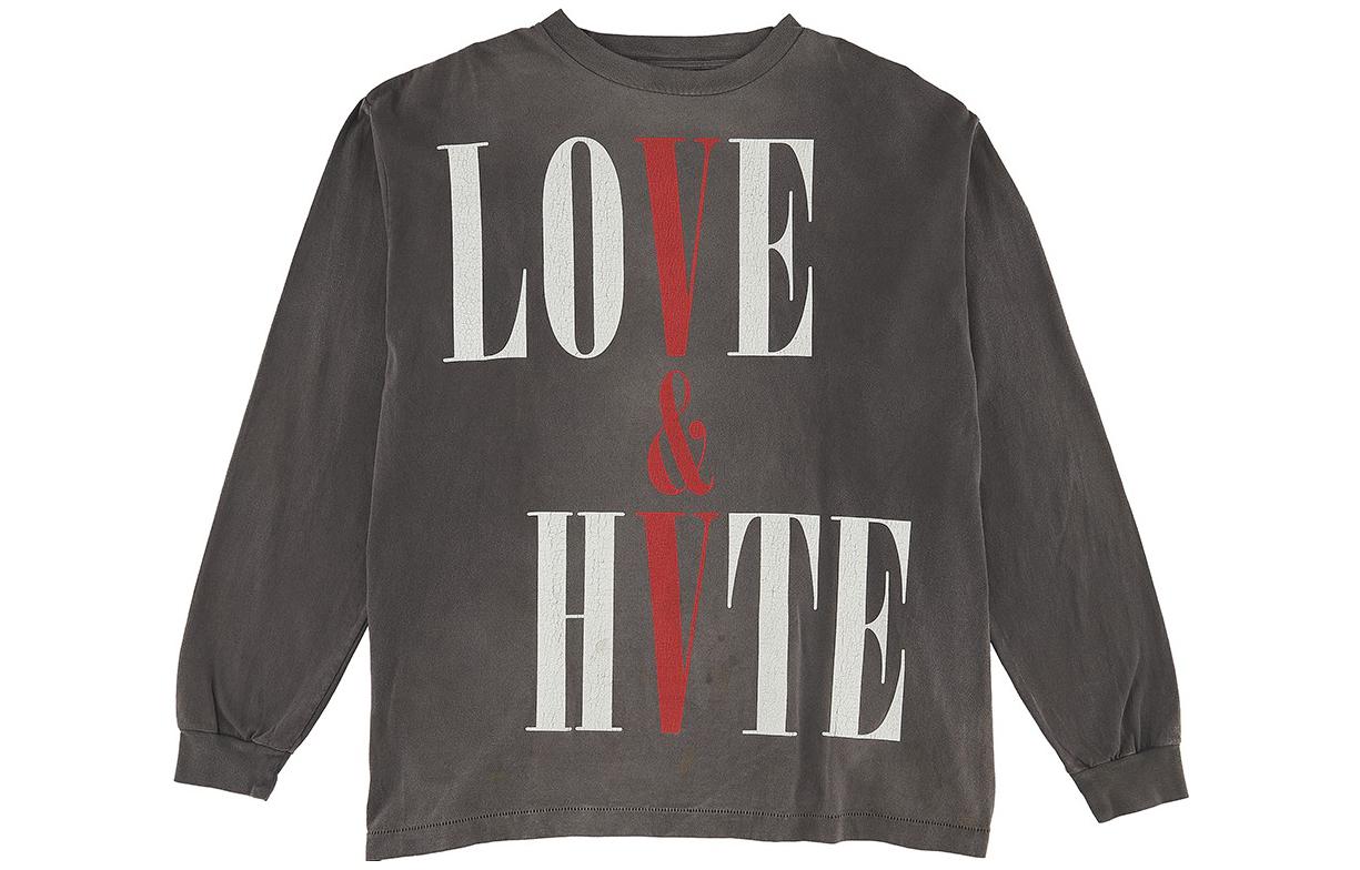

Футболка Vlone Love & Hate с длинными рукавами SAINT Mxxxxxx, черная
