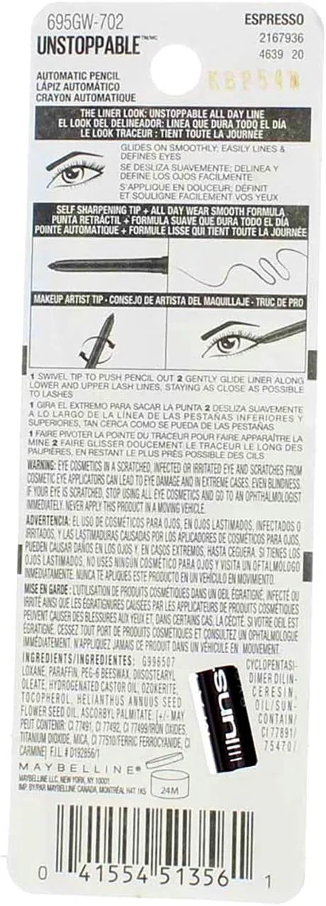 Подводка для глаз водостойкая Maybelline Espresso, 4 шт. — фото 3