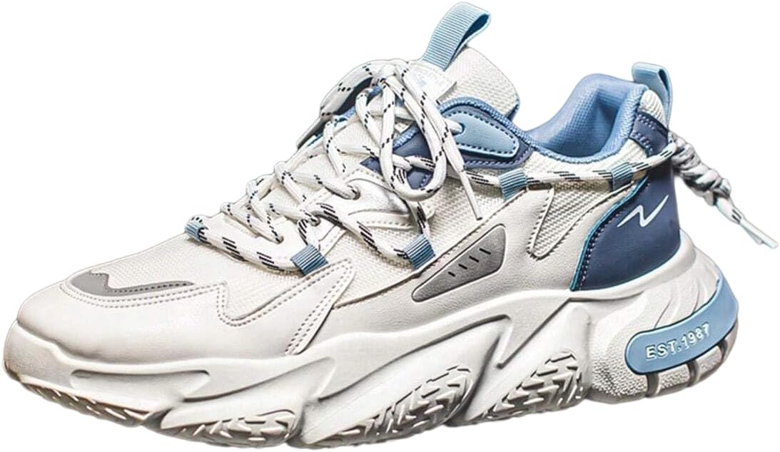 

Мужские кроссовки Y2K с сетчатым материалом, массивного стиля, с эффектом увеличения роста, для осеннего отдыха на улице, бега и путешествий, с противоскользящей толстой подошвой и современным уличным дизайном Ctkvbmeoi, синий