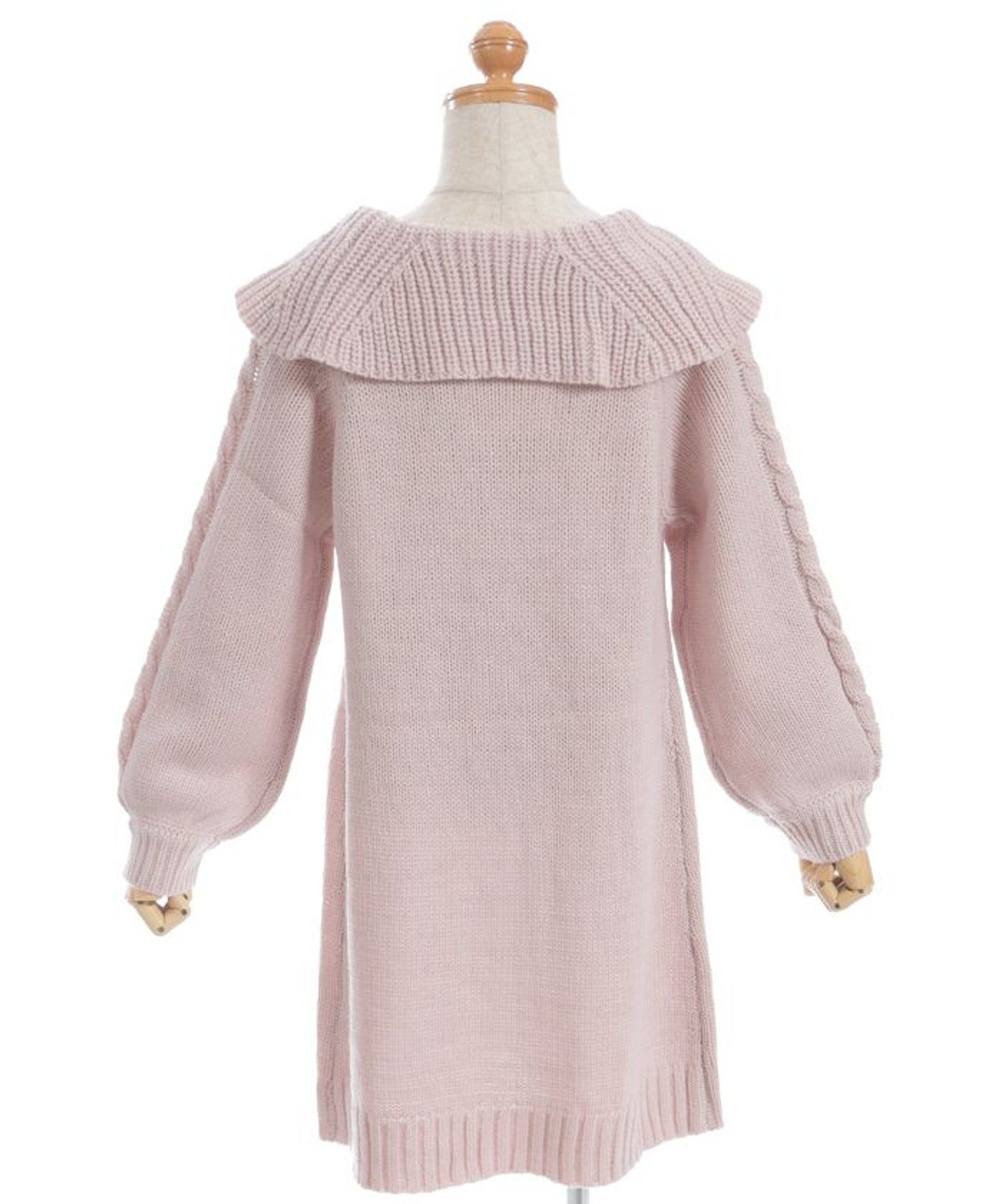 Платье-туника из вязки с двойной лентой Axes femme kids, Pink — фото 3