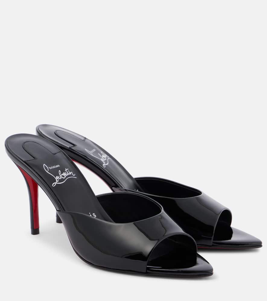 Miss Z 80 лаковые мюли Christian Louboutin, Black/Lin Black