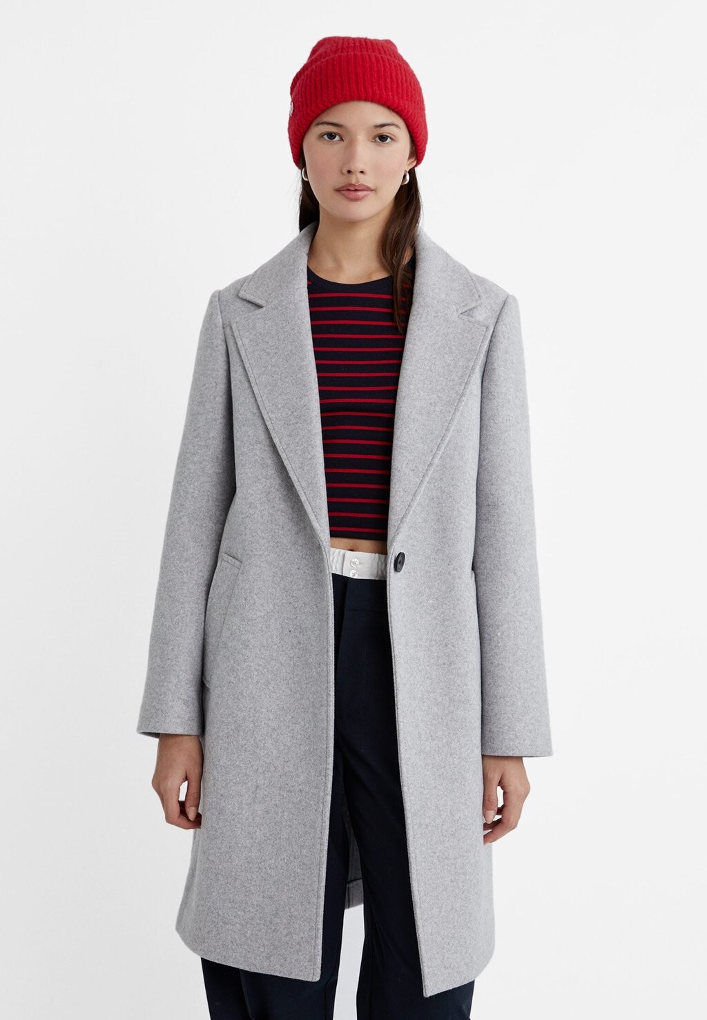 

Пальто классическое Napped Stradivarius, цвет grey