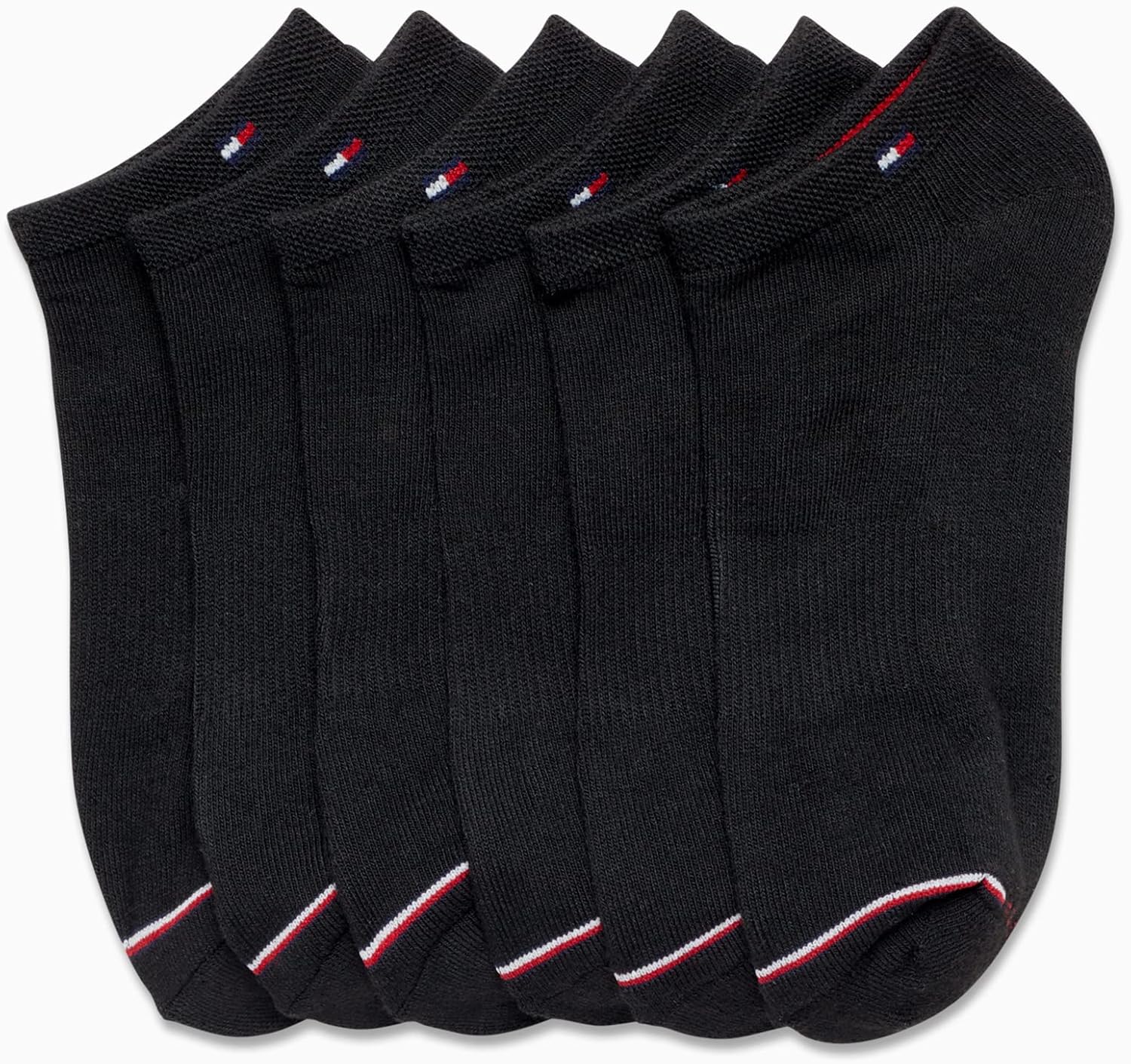 Женские носки Tommy Hilfiger с низкой посадкой - 6 пар носков Performance Cushioned Comfort, незаметные - спортивные носки для женщин (4-10), Black Stripe — фото 4