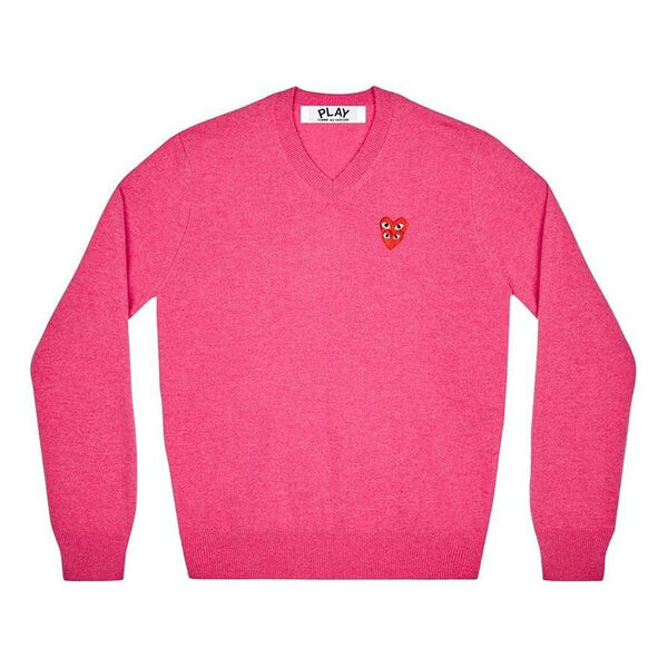 

Свитер v-neck pullover red emblem 'pink' Comme Des Garcons Play, розовый