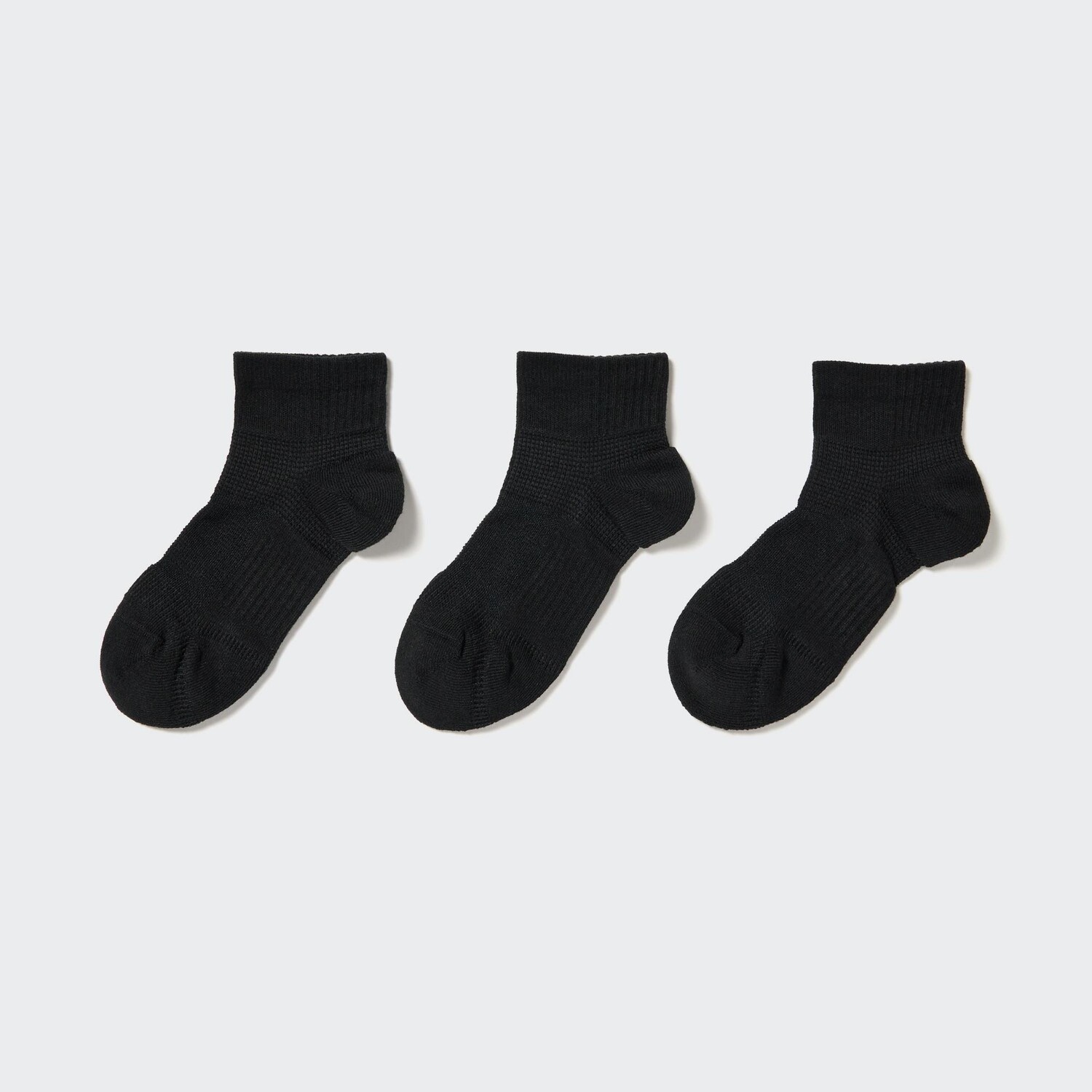 

Носки короткие (3 пары, спортивные, ворсовые) UNIQLO, черный