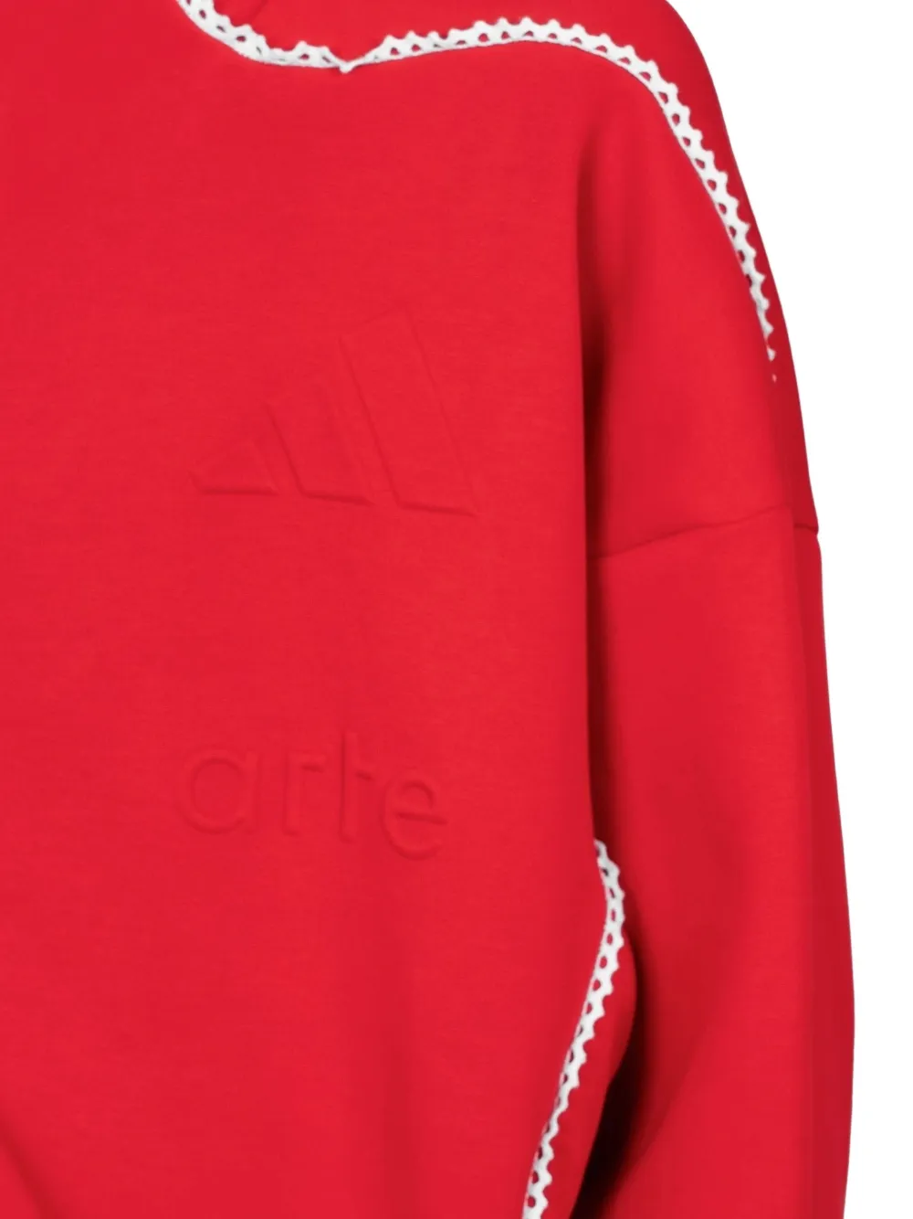 Худи на молнии с отделкой кружевом X Arte Antwerp Adidas, красный — фото 4