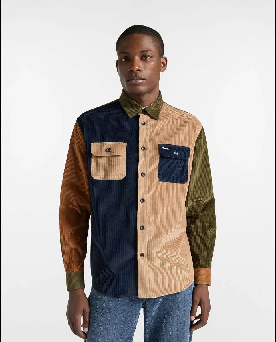 

Мужская рубашка-пиджак пэчворк из шести тканей Harmont&Blaine, синий/бежевый