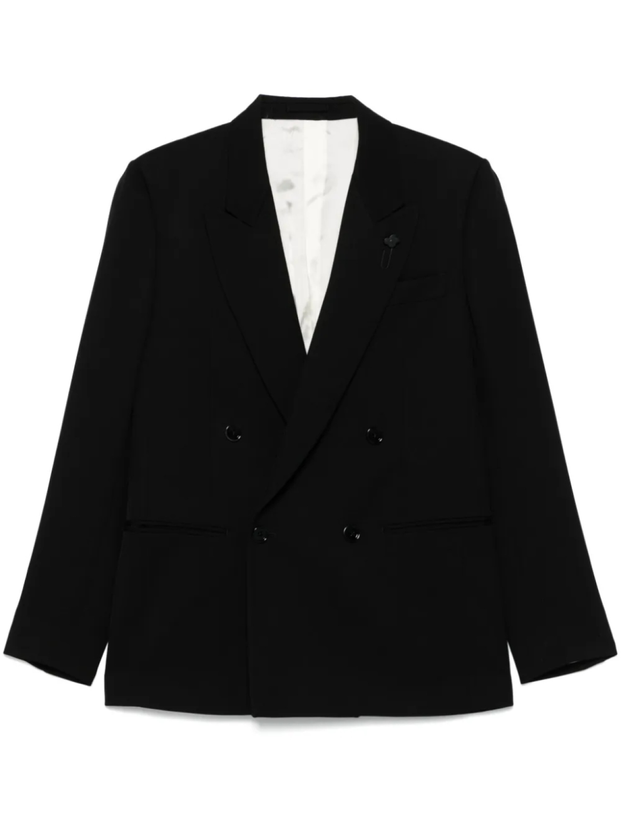 

Шерстяной блейзер Lardini, черный