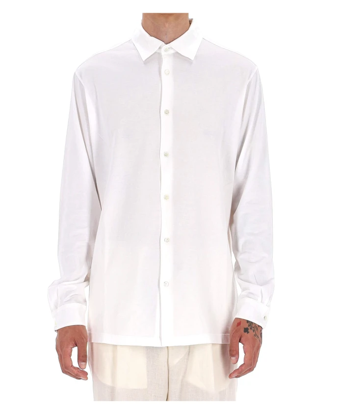 

Белая хлопковая трикотажная рубашка-поло Roberto Collina, белый