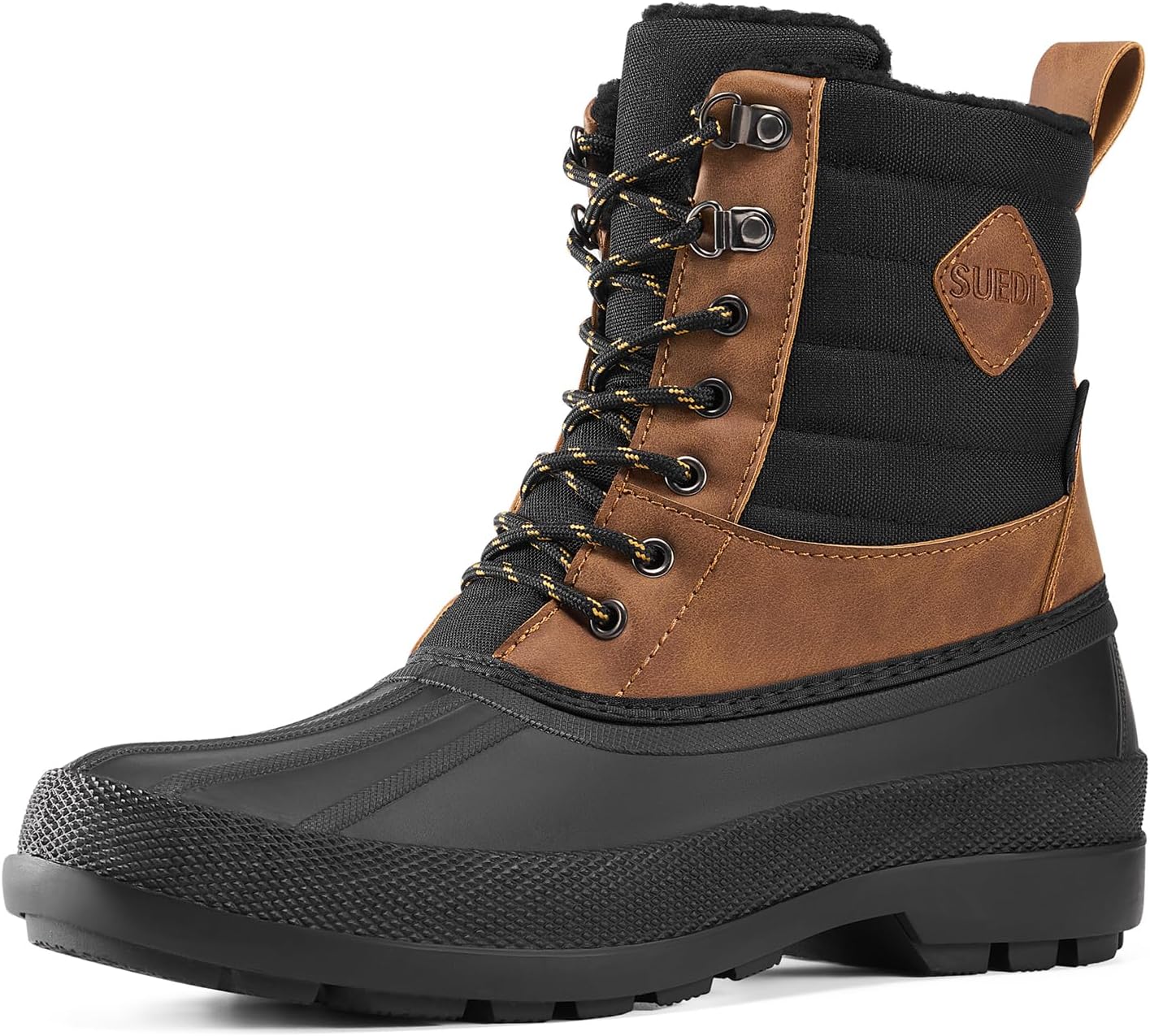 

Мужские зимние ботинки с утеплителем, водонепроницаемые, легкие, противоскользящие, болотные ботинки для мужчин Suedi, коричневый