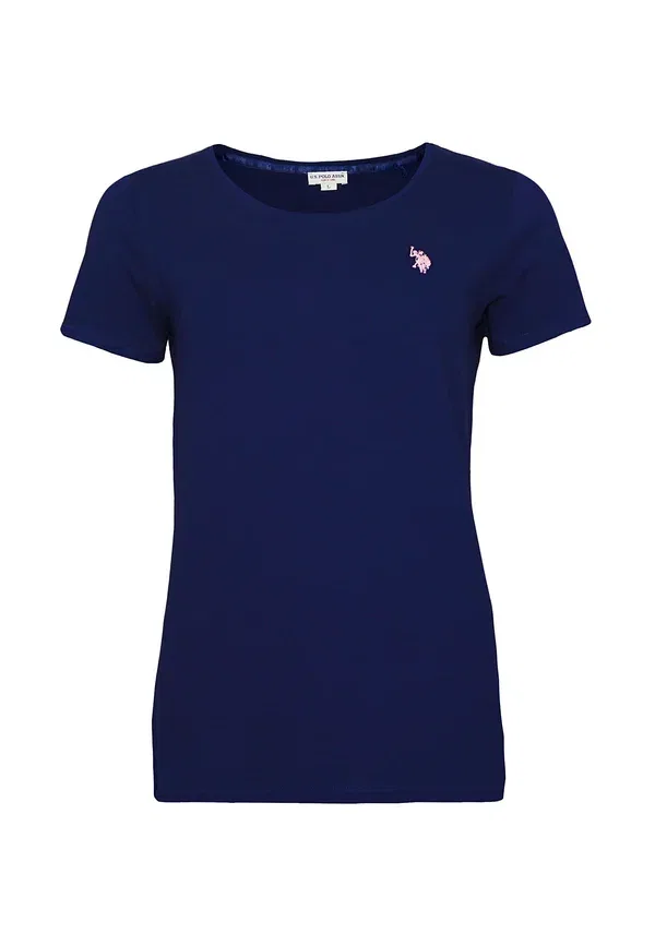 Футболка с коротким рукавом U.S. Polo Assn., круглый вырез, базовое изделие, темно-синий — фото 4