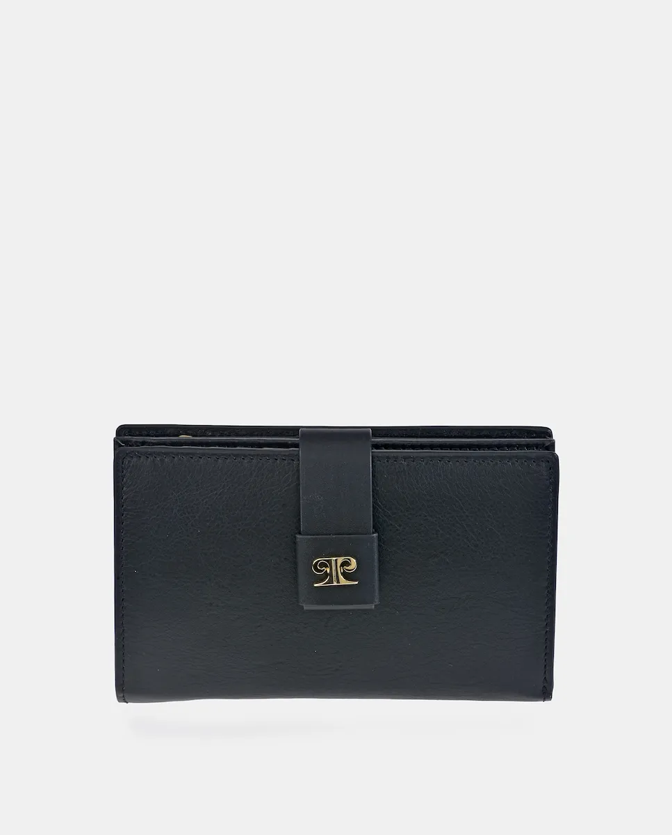 

Средний женский кошелек из кожи Pierre Cardin, черный